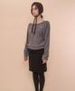 BELLIALEU Fuzzy Boat Neck Knit-Gray
