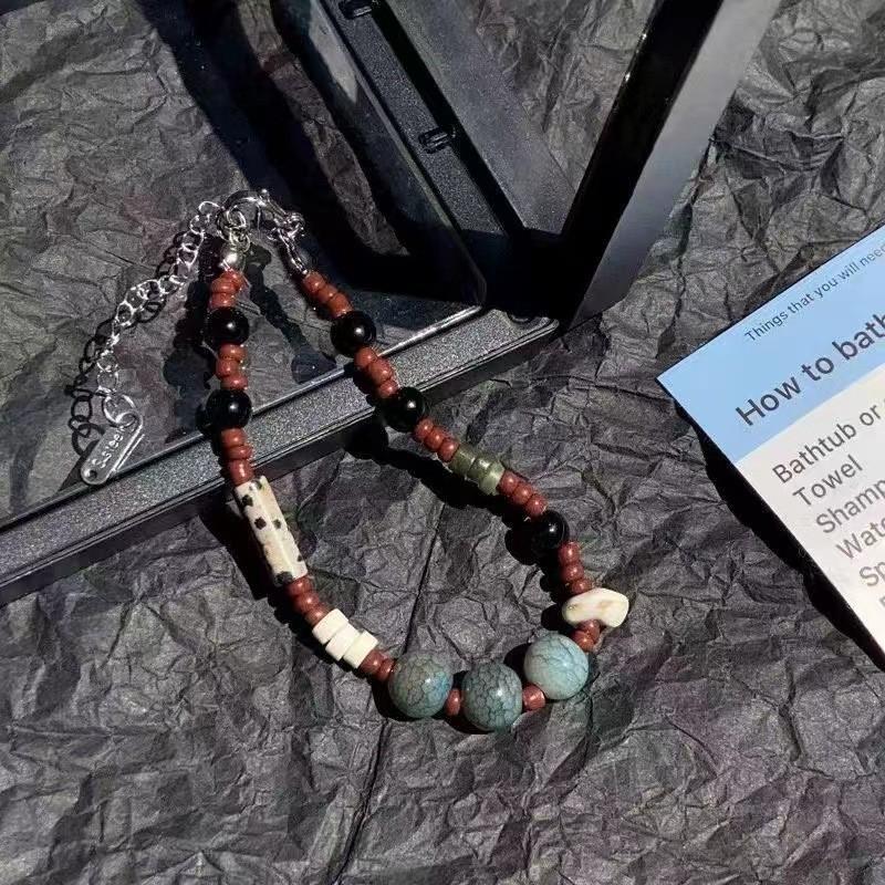 Vintage Geometric Natural Stone Bracelet For Men And Women Artistic Jewelry Ethnic