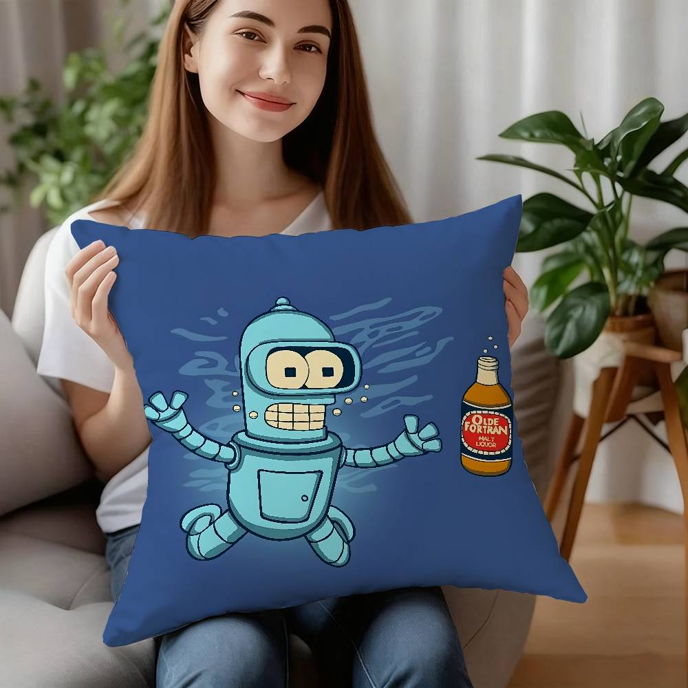 

Аниме F-Футурама B-Бендер Наволочка Диван Декоративная Домашняя Двусторонняя Печать Плюшевая Квадратная Подушка Подушка Декор Чехол 12x12Inch