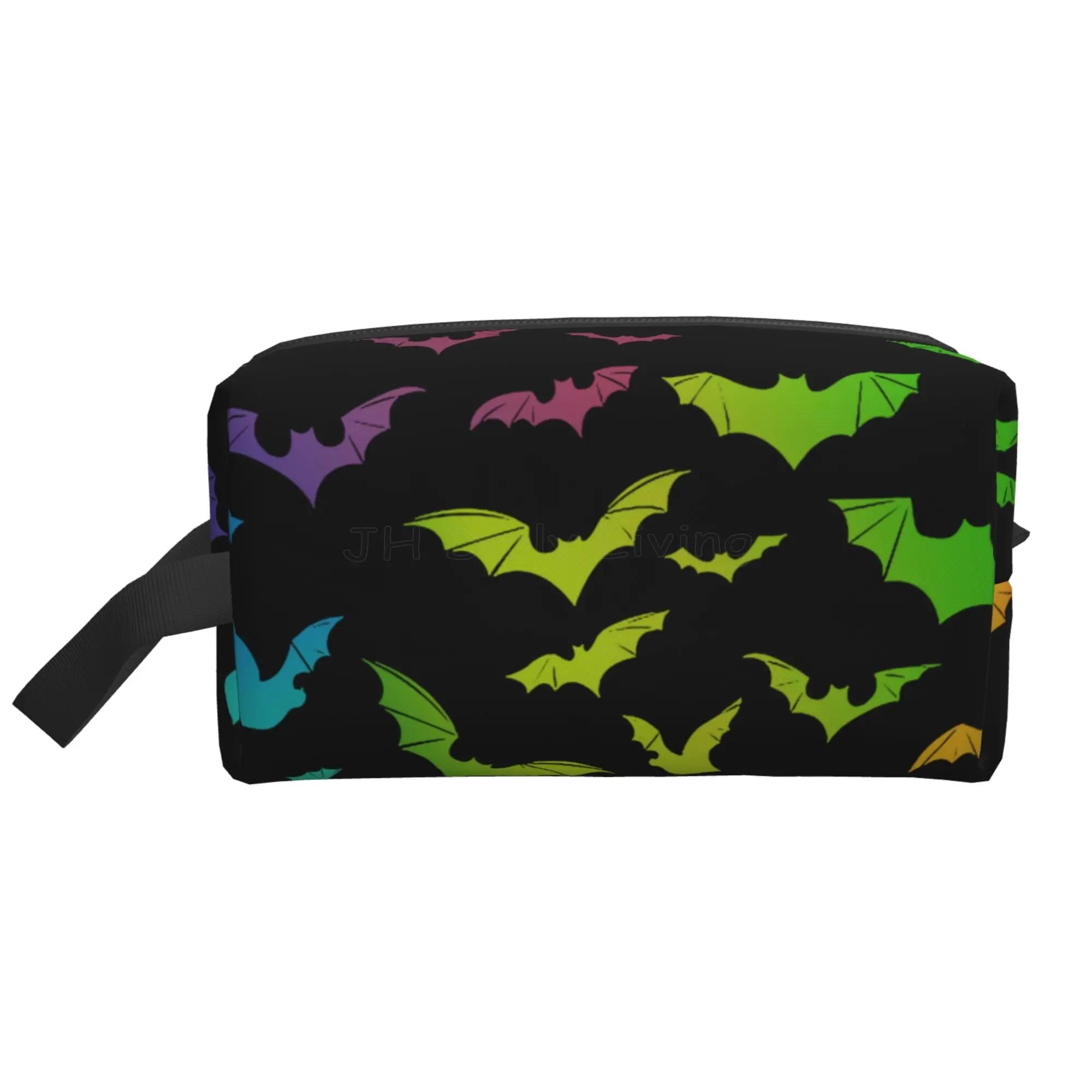 

Летучие мыши на Хэллоуин Большие вместительные сумки для хранения Дорожная косметичка Косметичка Забавная косметичка Органайзер для хранения Водонепроницаемый 25.5x16x12.5CM жёлтый