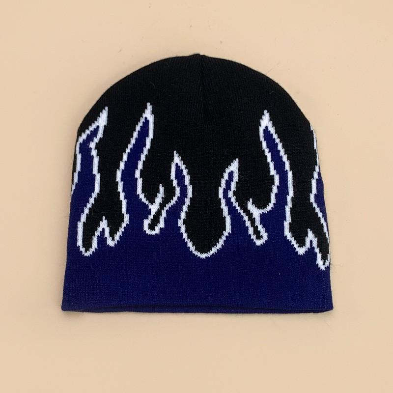 Skull Flame Spider Knit Beanie Men Women Winter Warm Hip Hop Hat