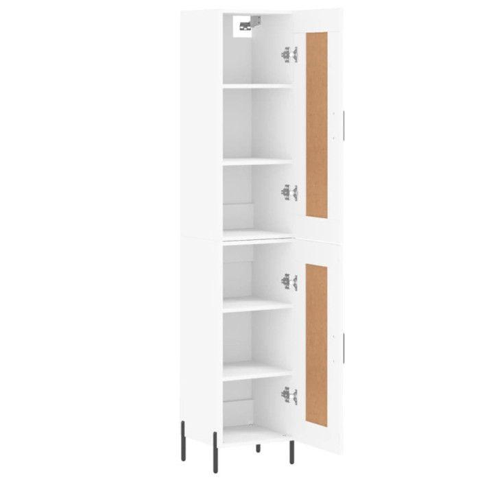 VidaXL Buffet haut Blanc 34,5x34x180 cm Bois d'ingénierie 3200457