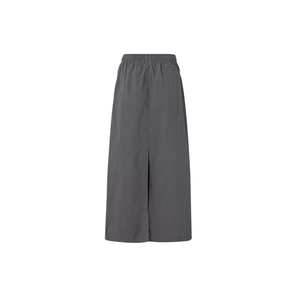Adidas Originals 3-Stripes Colorblock Sports Casual Long Skirt Women Bottoms Dark-Grey JC6124
