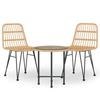 VidaXL Ensemble à Manger de Jardin 3 pcs, Chaises à Manger avec Accoudoirs, Ensemble de Meubles avec Table, Mobilier de 3157831