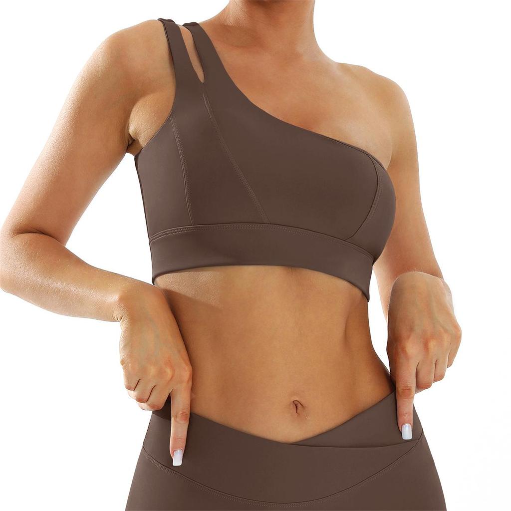 Nude Feeling One-Shoulder Quick-Dry Yoga Bra WX8002