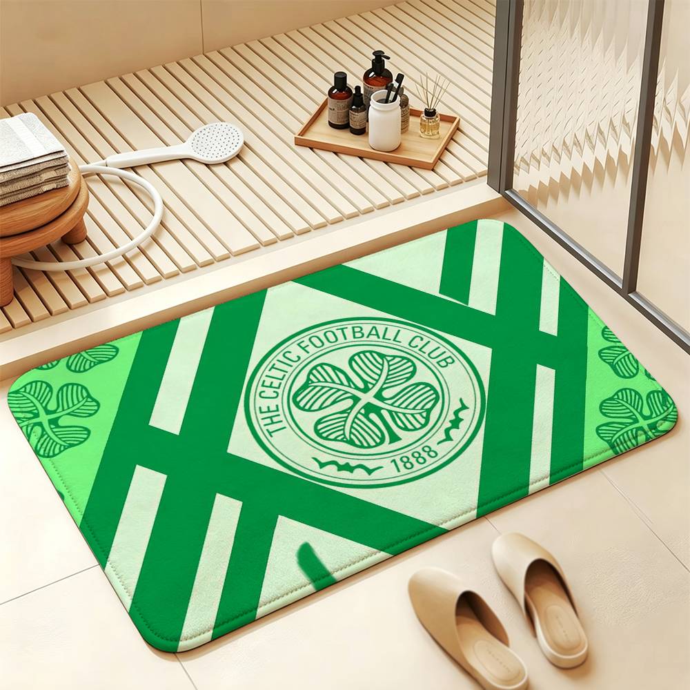 C-Celtic FC Anti‑Slip Floor Mat Short Plush Rug mat Soft Comfortable Machine Washable Home Decor