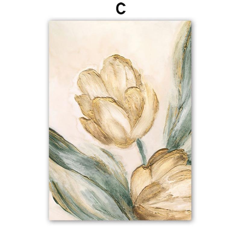 Forest Flower Birds Leaves Abstract Landscape Posters & Prints Wall Art Canvas Painting Pictures For Living Room Hotel Bar Decor