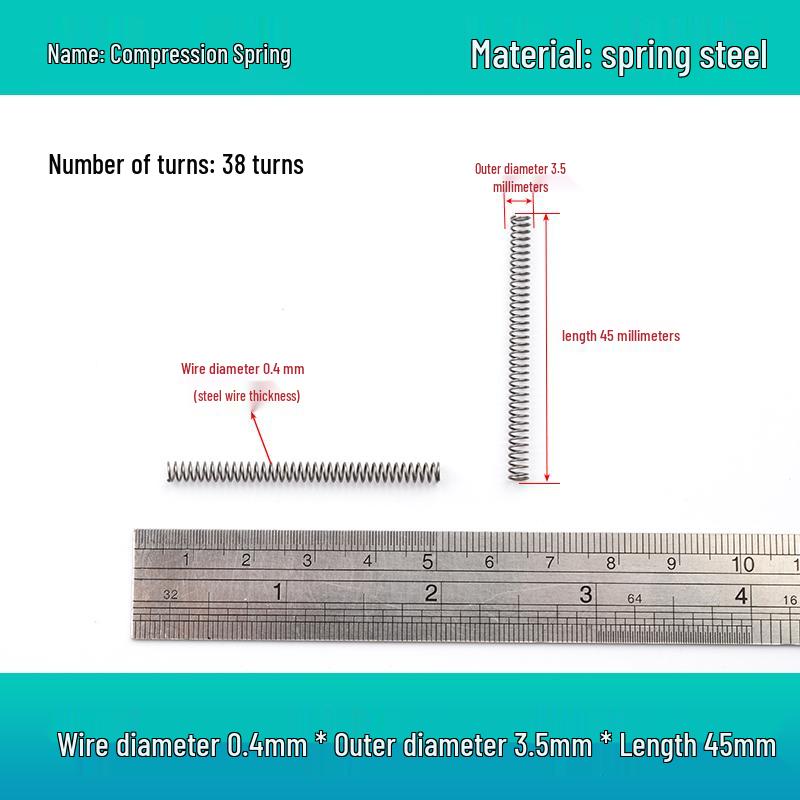 Small Mechanical Compression Spring: 0.4mm Wire, 2-8mm Outer Diameter