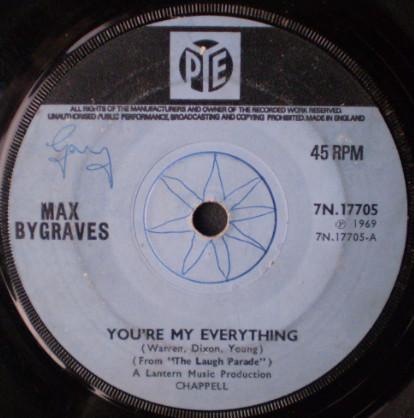 

7inch Record MAX BYGRAVES - You re My Everything 7N17705 Pye Records 1969 UK Pop Used