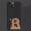 Soft Silicone Phone Case for IPhone 16 15 11 12 13 Pro Max Mini XS XR X 7 8 14 Plus Cartoon Animal Capybara Couple Paired Cover