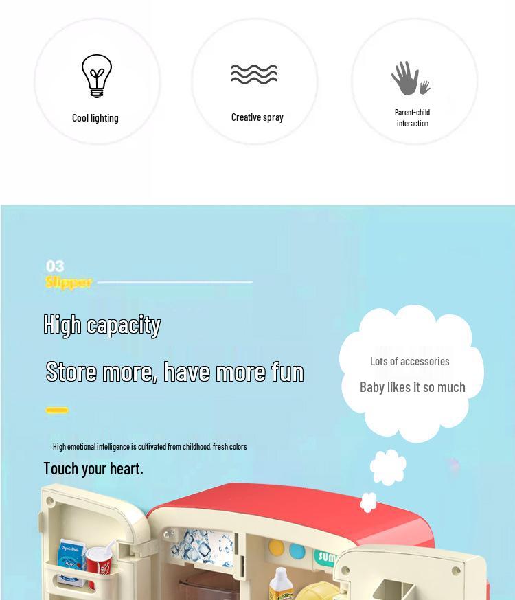Elektrisches Wassersprüh-Spielhaus Spielzeug Kühlschrank für Kinder - Interaktives Geschenk für Eltern und Kinder