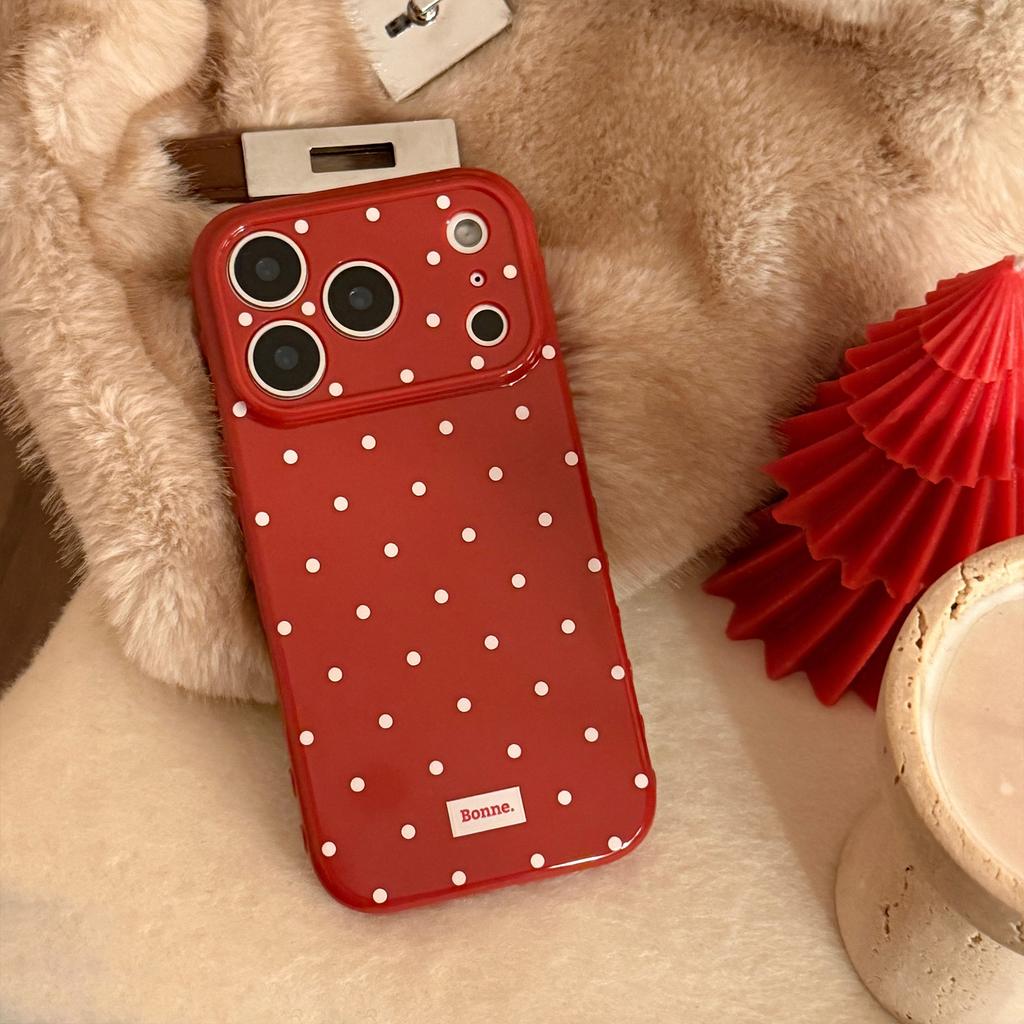 Suitable for Apple 17 Pro Max Phone Case iPhone 16 New Year Red Polka Dot 15 Simple Festive 1411