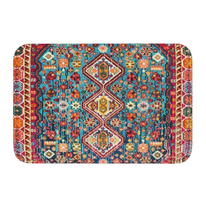 Tapis berbère marocain Style bohème Paillasson d'entrée Antidérapant Antique Bohème Géométrique Paillasson Sol Salle de bain Tapis d'entrée Tapis 40cmx60cm