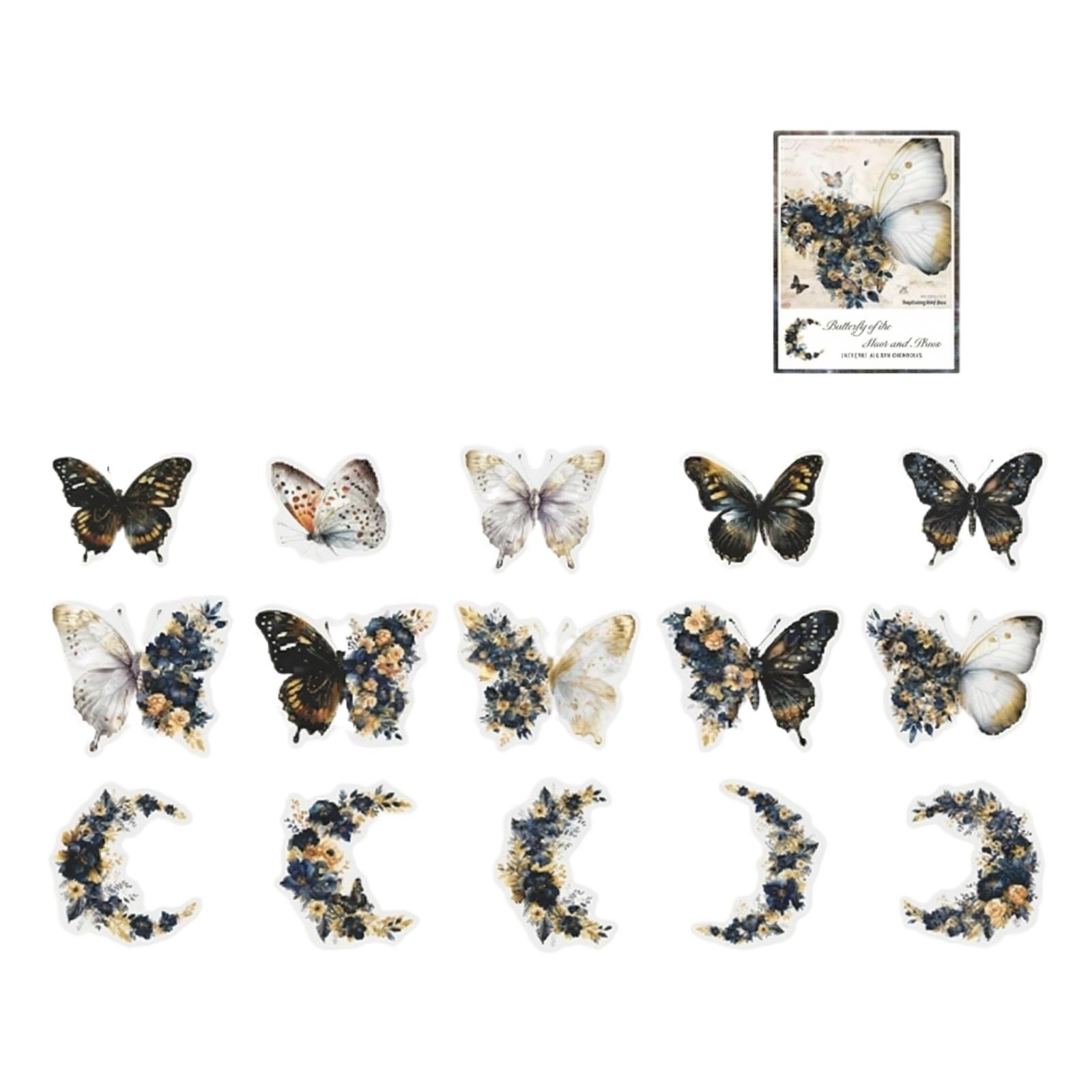 Beautiful Day PET Sticker Moon Butterfly Series One Size