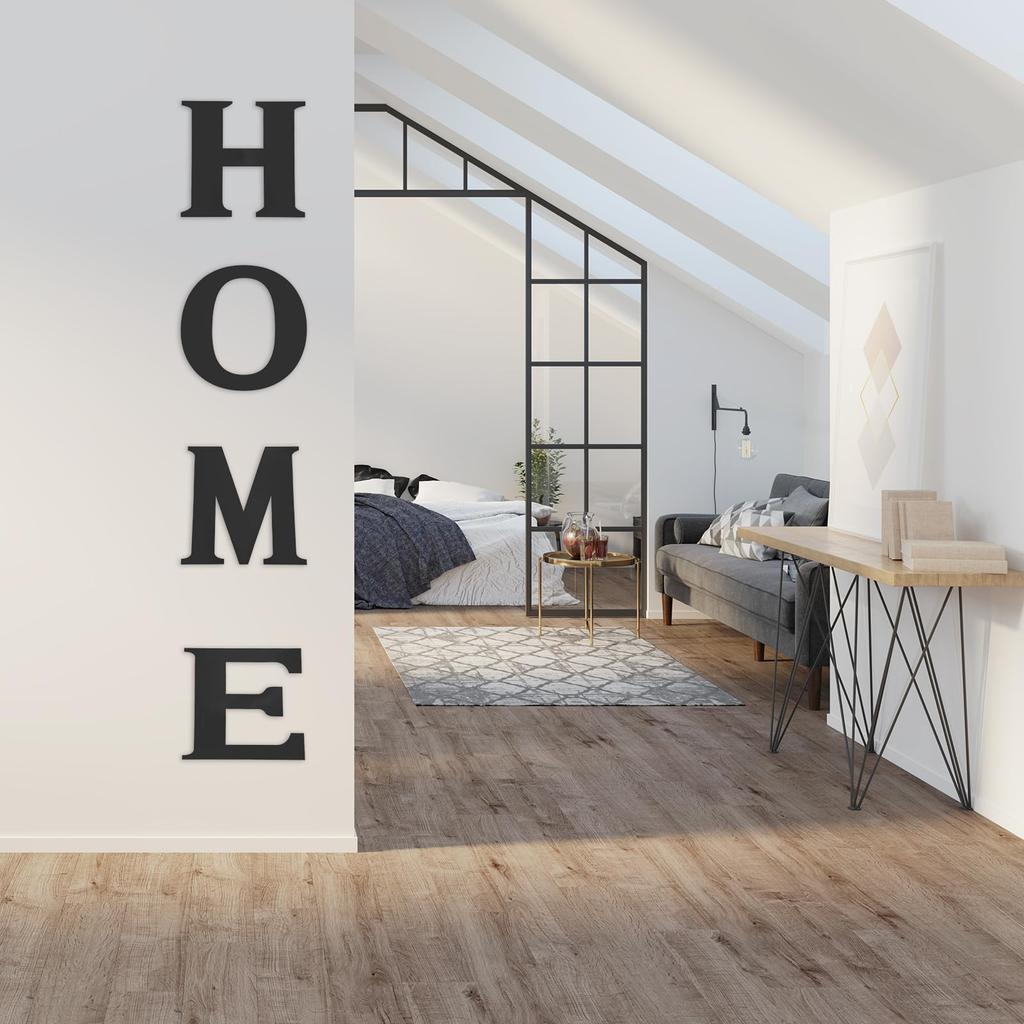 PATIKIL Set 3D Acrylic Alphabet Mirror Wall Adhesive Home Sign Art Stickers Black Letters for DIY Home "4-Piece Stickers, Decals, Walls, Decoration"