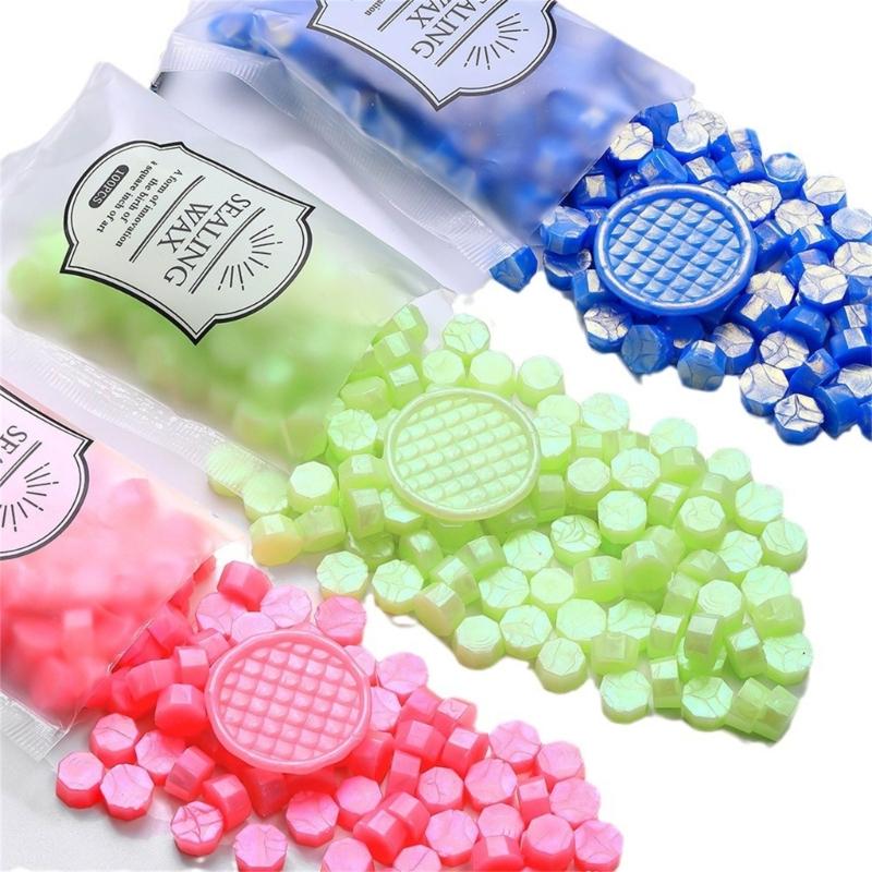 100Pcs Glitter Wax Sealing Beads for Wax Seal Stamp, Wax Seal Beads for Gift Wrap, Invitation Envelope