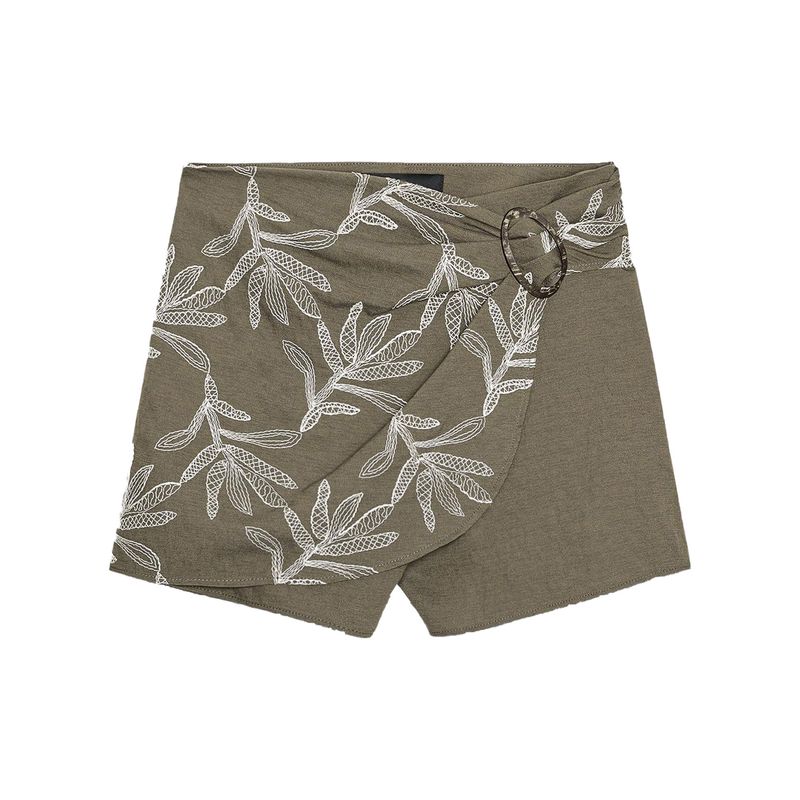 Zaprha 2025 Autumn New Women Fashion Contrast Color Embroidered Front Double Placket High Waist Skirt Pants 3564157