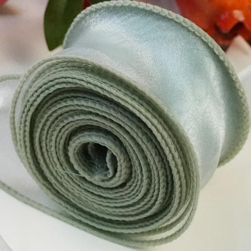 10Yards/Roll Sheer Chiffon Ribbon Organza Satin Ribbons For Gift Wrapping Decoration Wedding Bouquets Wreath Sewing Supplies