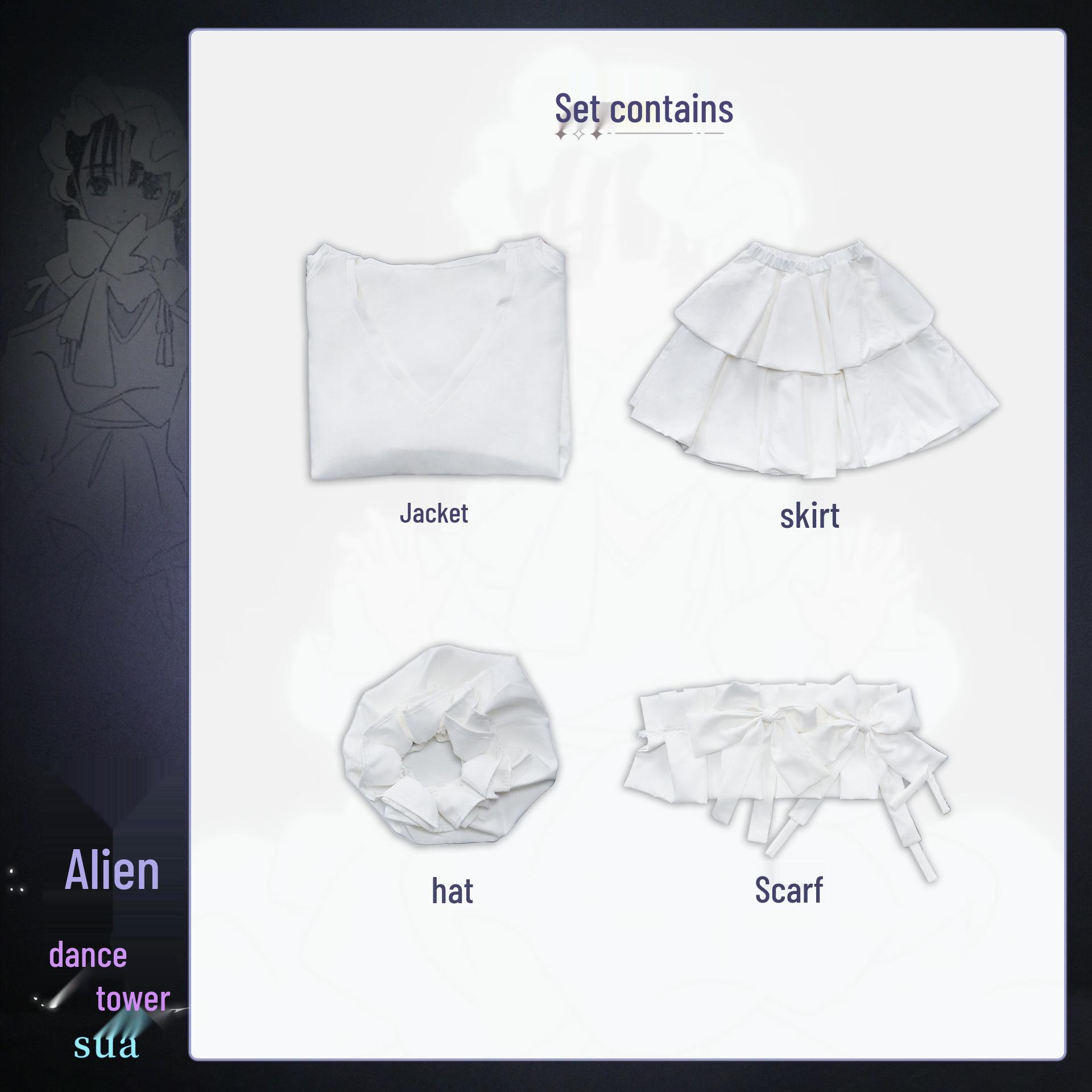 Косплей Сюя Детство Суа Инопланетянка Белое Платье Аниме Костюм XL