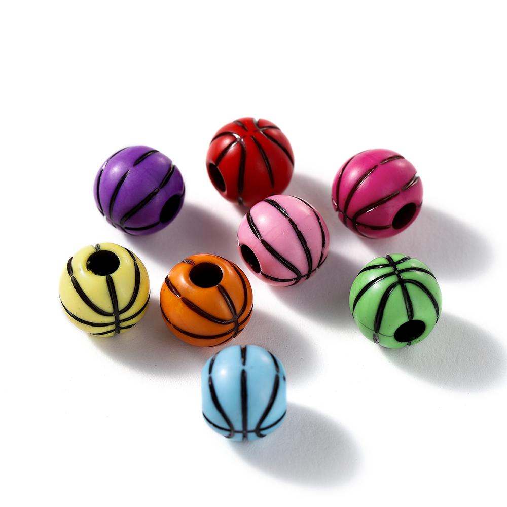 30 Teile/los Acryl Rugby Tennis Basketball Perlen Sport Spacer Perlen für DIY Schmuck Machen Armband Halskette Handwerk Zubehör