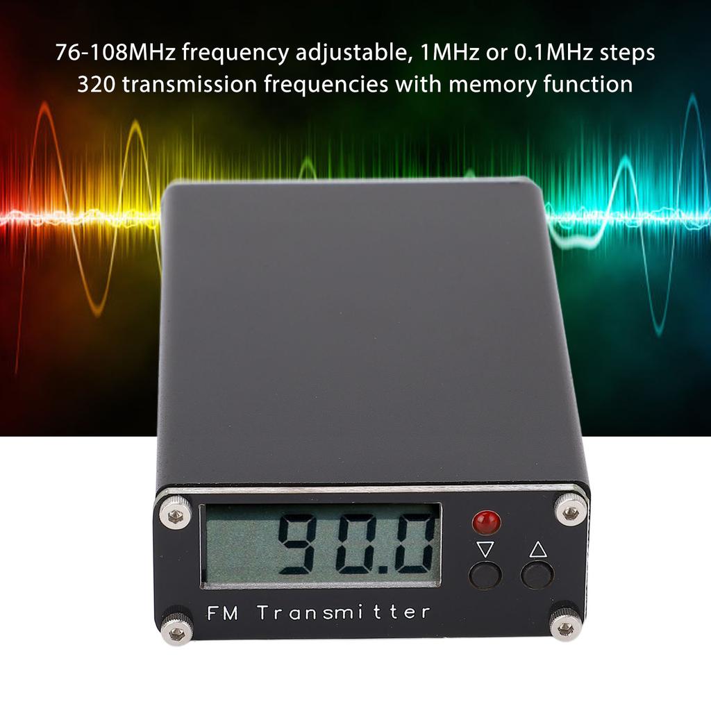 FM Broadcast Transmitter 0.5W 2KM Long Range 76‑108MHz Shortwave Sound Signal Stereo Station for Car FM Broadcast Transmitter