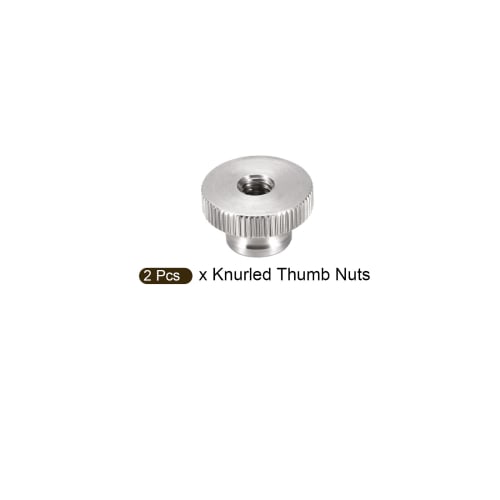 METALLIXITY Knurled Thumb Nuts, M6 X 20 X 12 Mm, 2 Pieces, 304 Stainless Steel, Round Bar Manual Adjustment Nuts for Home Building Hardware Fasteners