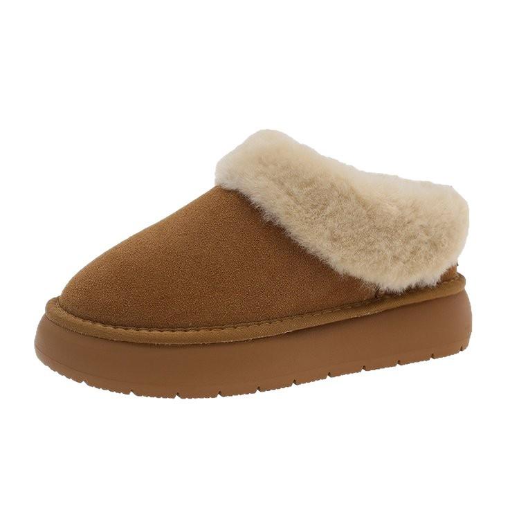 Snow Boots Women's Shoes 2025 Autumn and Winter Versatile Casual Warm Velvet Snow Cotton Shoes Fluffy Shoes Children