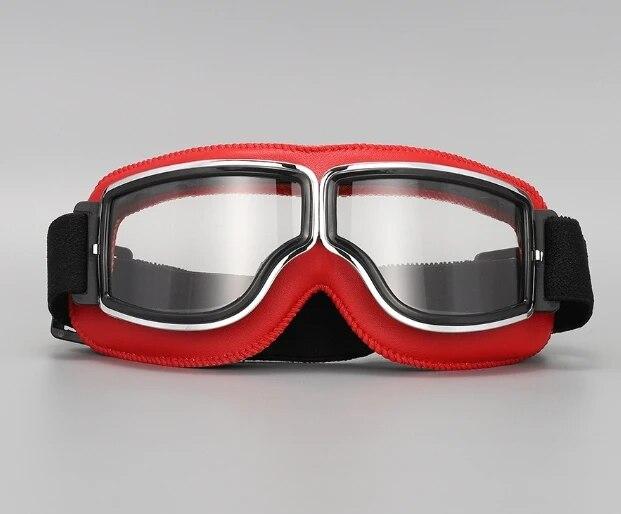 Motorcycle Glasses Windproof Motorcycle Helmet Glasses Sunglasses Retro Universal Folding Leather Retro Motorcycle Accessories