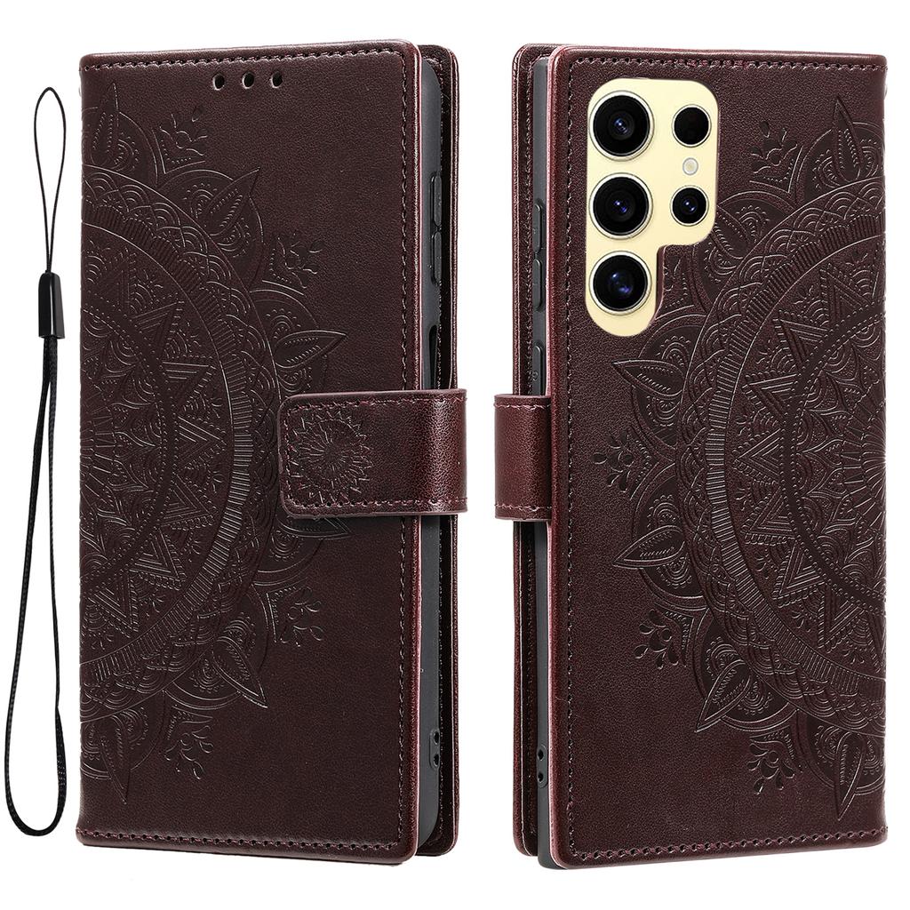 For Samsung Galaxy S25 Ultra Case Imprinted Totem PU Leather Wallet Stand Phone Cover