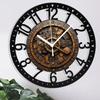 25cm Circular Iron Wall Clock with a Vintage Washing Machine Wringer