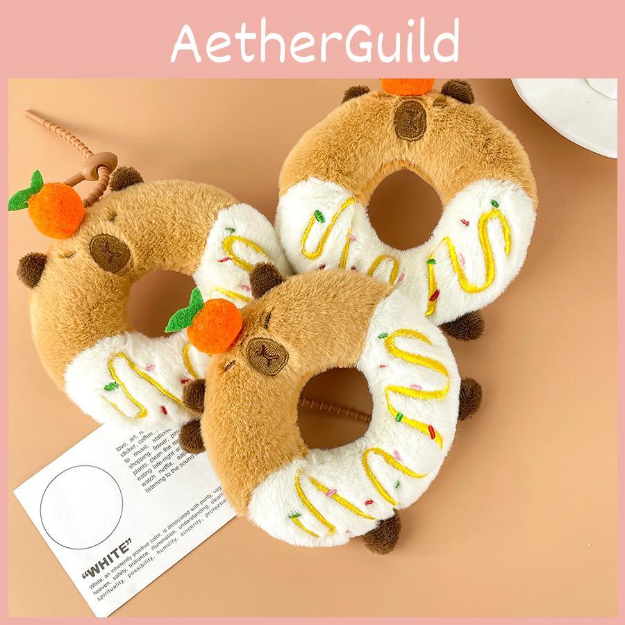 Doughnut Plush Capybara Stuffed Toy Animal Keychain Room Decoration Gifts Kid