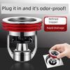 German All-Copper Floor Drain Deodorizer, Universal for Bathrooms, Inner Core for Sewer Pipes, Anti-Odor Sealing Cover, Non-Return Valve