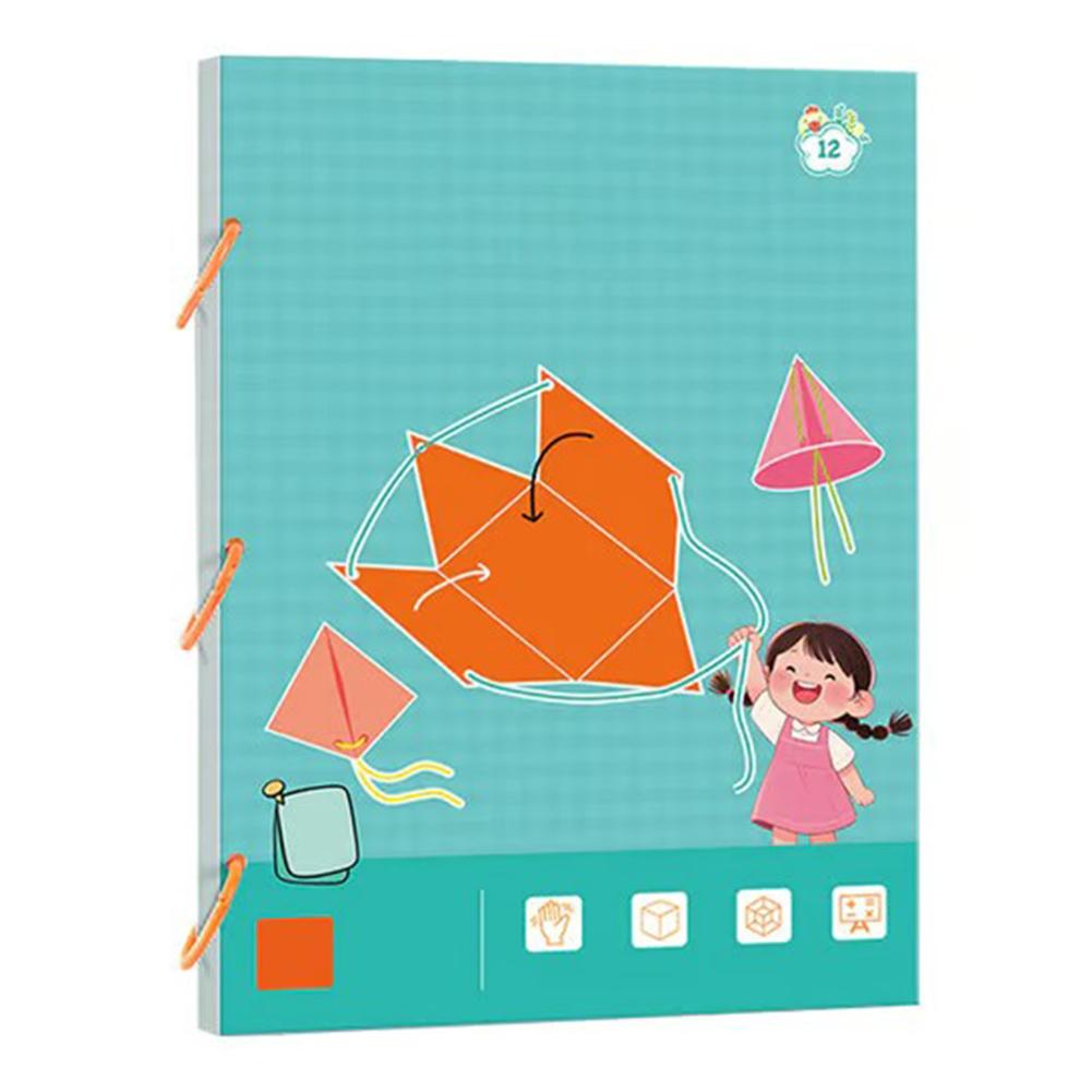 Pull String 3D Geometry Learning Book Childrens DIY Solid Books Solids Geometric Models Space Thinking Training Game