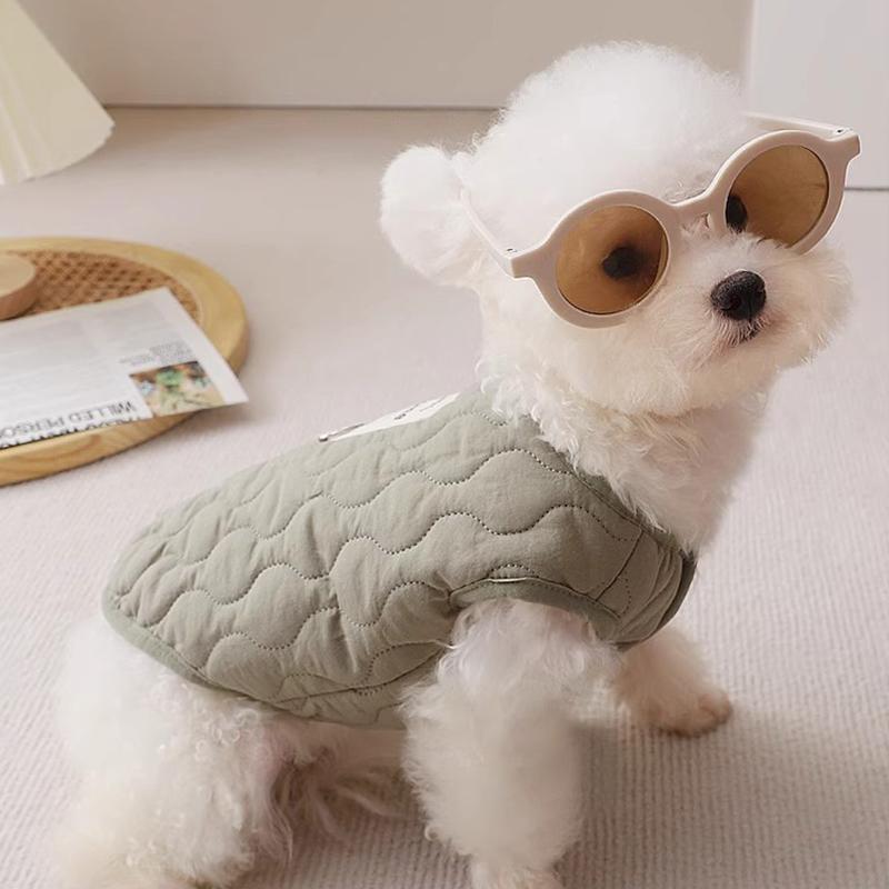 Cat Autumn Winter Vest Warm Thickened Small Medium Dog Clothes Outdoors Traction Buckle Vest Pet Clothes Pet Coat Pet Supplies