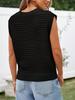 Women's Cap Sleeve Knit Sweater Vest Crew Neck Ribbed Summer Pullover Tank Top