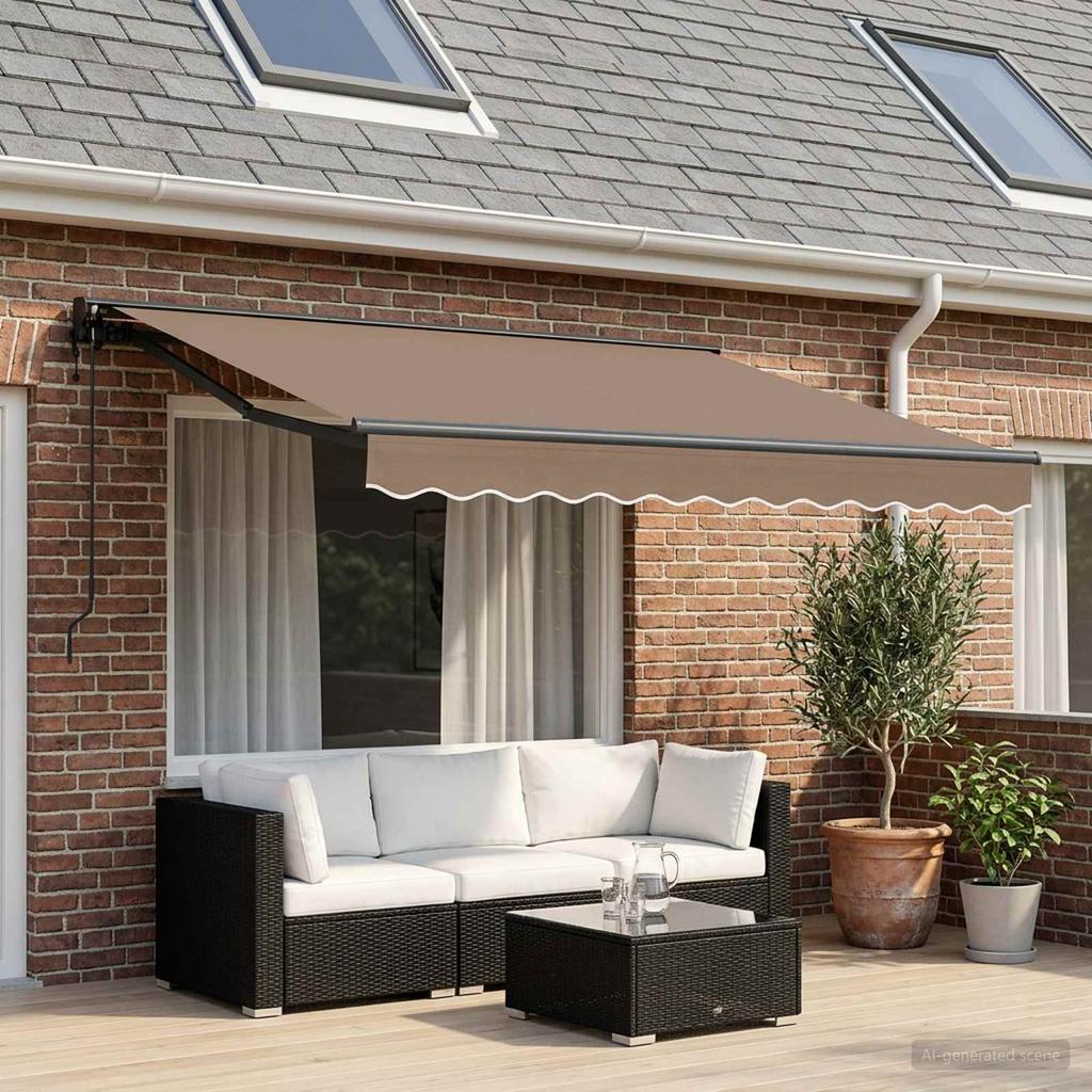 Retractable Awning Taupe 3.5 X 2.5 M Polyester and Aluminum