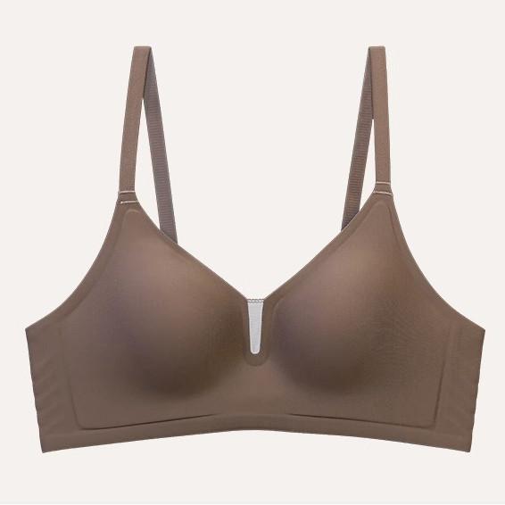 

Бесшовный бюстгальтер пуш-ап, удобные дышащие бюстгальтеры, тонкая чашка, беспроводной бюстгальтер XL коричневый