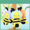 Cute Soft Crystal Velvet Bee Keychain Plush Adorable Animal Bag Accessory