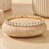 Women Bracelet Sparkling Bracelet with Adjustable Chain Cubic Zirconia Inlaid Claw-Setting Technology Wristband