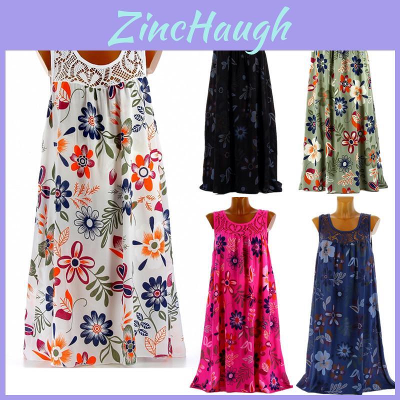 Stylish Women's Summer Sleeveless Floral A Line Dress Perfect For Cocktail Parties And Beach Days