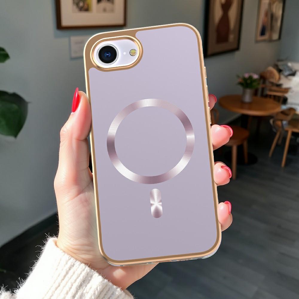 For iPhone 16e Magnetic Case Electroplating Anti-Drop TPU+PC Phone Back Cover