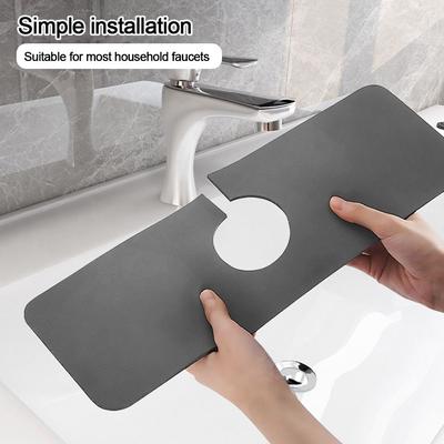 Solid Color Sink Faucet Mat Diatomite Absorbent Faucet Splash Guard Drain Pad Kitchen Bathroom Countertop Protector Rug