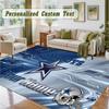 Crystal Velvet Square Rug Custom NameDallas Cowboys Pattern Non Slip Home Floor Decor Rug