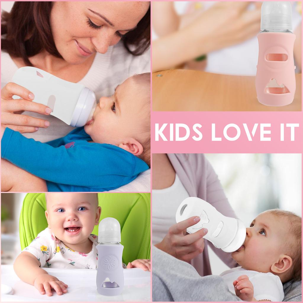Silicone Sleeves Silicone Baby Bottle Cover Insulated Glass Bottle Compatible  AVENT Glass Natural Baby Bottle 4/8Oz