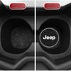 2Pcs Leather Coaster Anti-noise Water Cup Pad Cushion For Jeep Renegade Compass Grand Cherokee Wrangler Patriot Liberty Rubicon AJR1