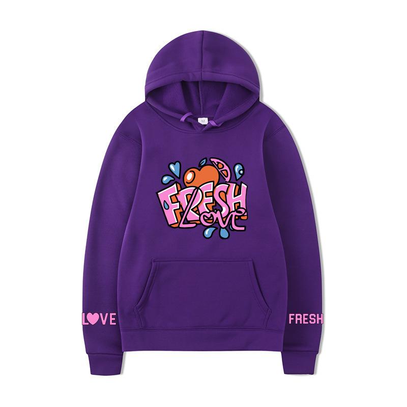 Fresh Love Hoodie – Unisex White Fleece Lined Sweatshirt, Cute Sleeve Print & Heart Wing Graphic, Cozy Fall Winter Pullover for Men & Women
