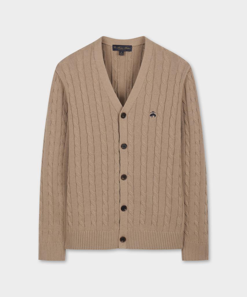 Brooks Brothers Cotton Cable Cardigan (Beige) (Bbwcmbg101)