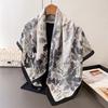 2026 New Flower Print Satin Square Silk Scarf for Women Muslim Hijab Lady Neckerchief Shawl Wraps Headband Handle Bag Ribbon