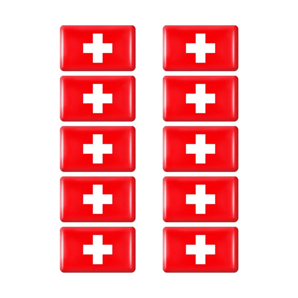 10 szt. Naklejki z flagami epoksydowymi Naklejka do dekoracji wnętrza samochodu dla Zjednoczonych Emiratów Arabskich Tajlandii Holandii Rosji Brazylii Włoch Odznaka