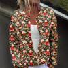 Women's Fashion Christmas Printed Long Sleeve Knitted Cardigan Button Down Jacket